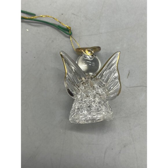 vintage Christmas glass angle mini gold halo tree 1.5" READ - Picture 3 of 5